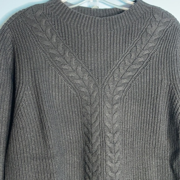 Nwot Talbots Black Ribbed Cable Lamb’s Wool blend Sweater XLP - Picture 3 of 9